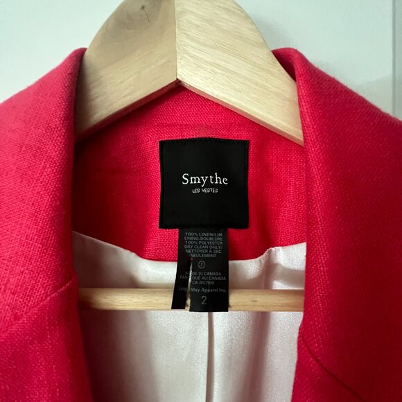 Smythe Coral Linen Blazer - size 2 - Picture 2 of 4